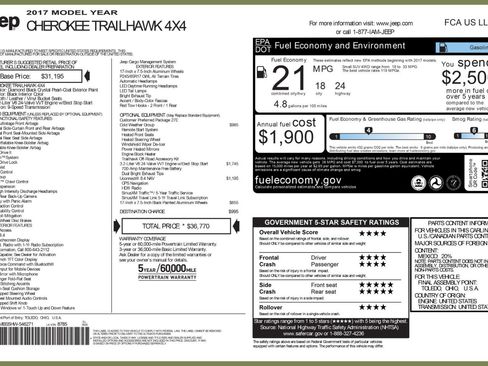 Used 2017 Jeep Cherokee Trailhawk w/ Cold Weather Group image 51