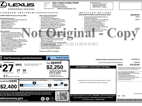 Used 2024 Lexus TX 500h AWD w/ Technology Package image 55