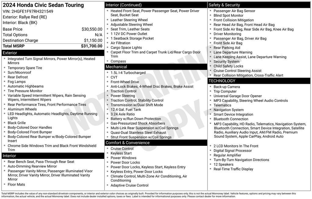 Certified 2024 Honda Civic Touring image 37