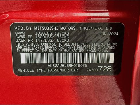 Used 2024 Mitsubishi Mirage ES FWD image 12