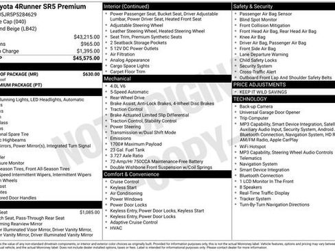 Used 2023 Toyota 4Runner SR5 Premium w/ Moonroof Package RWD image 6