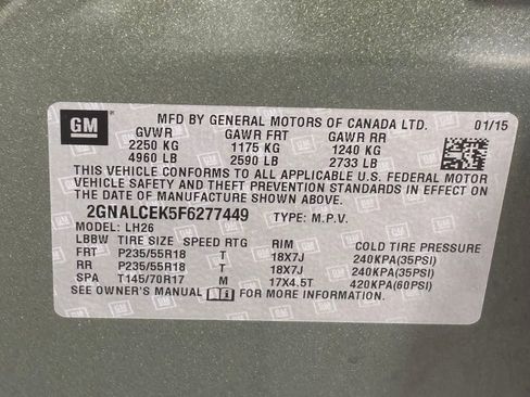 Used 2015 Chevrolet Equinox LT w/ Chrome Appearance Package image 34