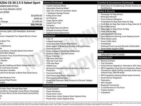 Used 2025 MAZDA CX-30 AWD 2.5 S w/ Select Sport Pkg image 13