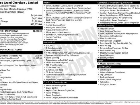 New 2025 Jeep Grand Cherokee L Limited w/ Luxury Tech Group II RWD image 5