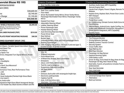 Used 2019 Chevrolet Blazer RS w/ Sun and Wheels Package FWD image 7