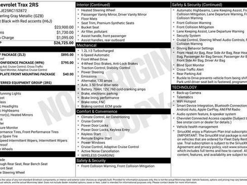 Used 2024 Chevrolet Trax RS w/ Sunroof Package FWD image 1