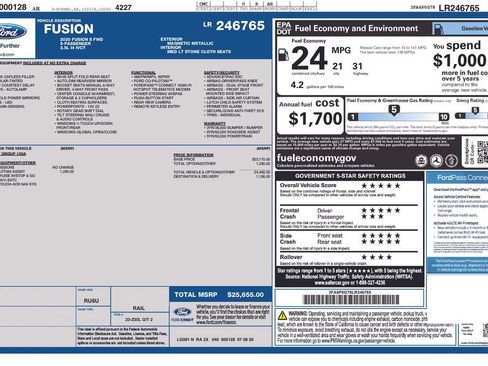 Used 2020 Ford Fusion S FWD image 3