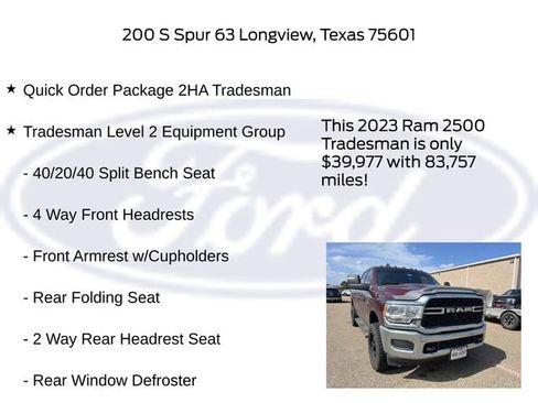 Used 2023 RAM 2500 Tradesman AWD/4WD image 5