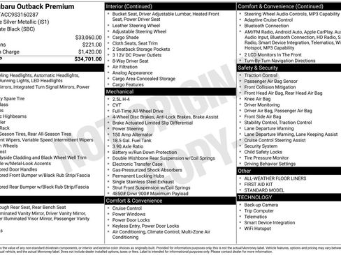 Certified 2025 Subaru Outback Premium image 33