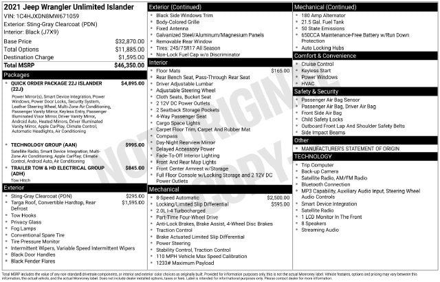 Used 2021 Jeep Wrangler Unlimited Sport AWD/4WD image 19