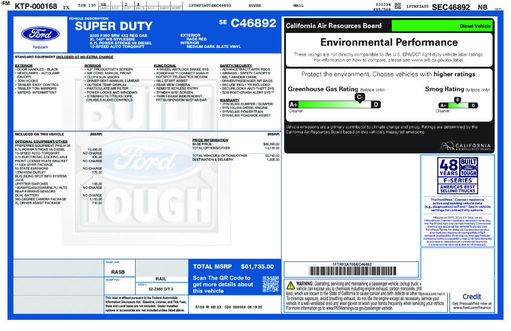 Used 2025 Ford F350 XL w/ 360-Degree Camera Package RWD image 12