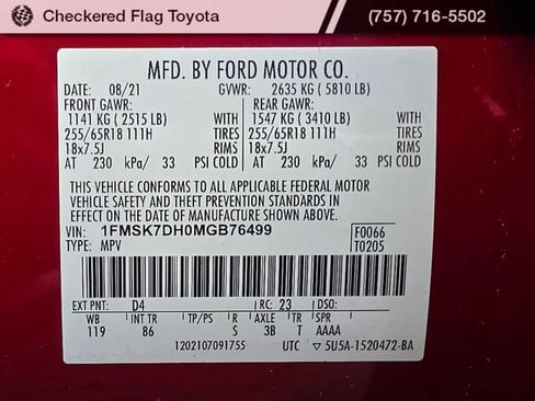 Used 2021 Ford Explorer XLT RWD image 50