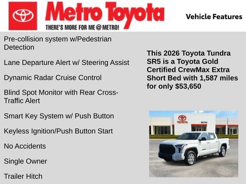 Certified 2026 Toyota Tundra SR5 w/ SR5 Premium Package AWD/4WD image 11