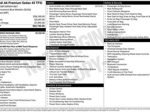 Certified 2024 Audi A6 2.0T Premium w/ Convenience Package AWD/4WD image 43