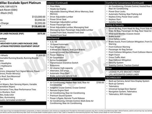 Used 2025 Cadillac Escalade Sport Platinum w/ LPO, Floor Liner Package image 2