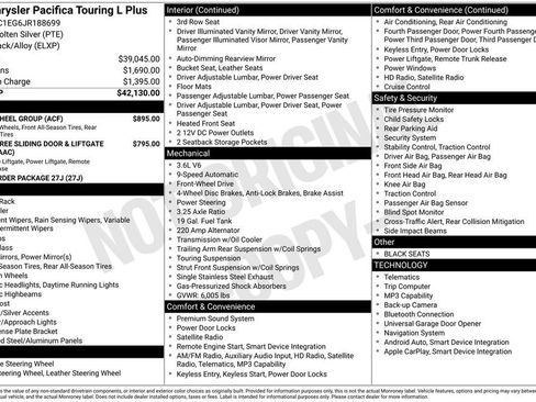Used 2018 Chrysler Pacifica Touring-L Plus w/ Tire & Wheel Group FWD image 12