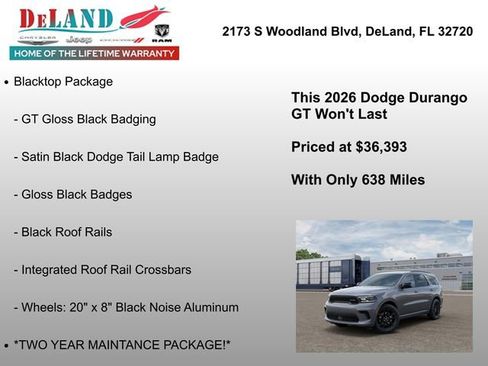 New 2026 Dodge Durango GT w/ Blacktop Package image 7