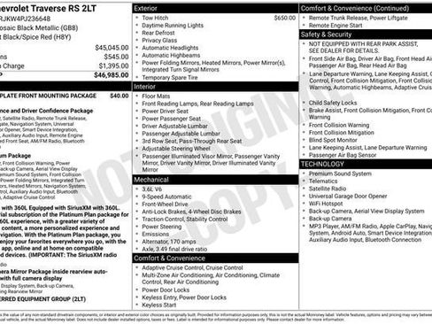 Certified 2023 Chevrolet Traverse RS FWD image 36
