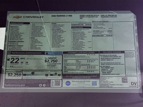 New 2026 Chevrolet Traverse LT w/ Enhanced Driving Package FWD image 20