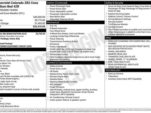 Used 2022 Chevrolet Colorado ZR2 w/ Colorado ZR2 Bison Edition AWD/4WD image 4