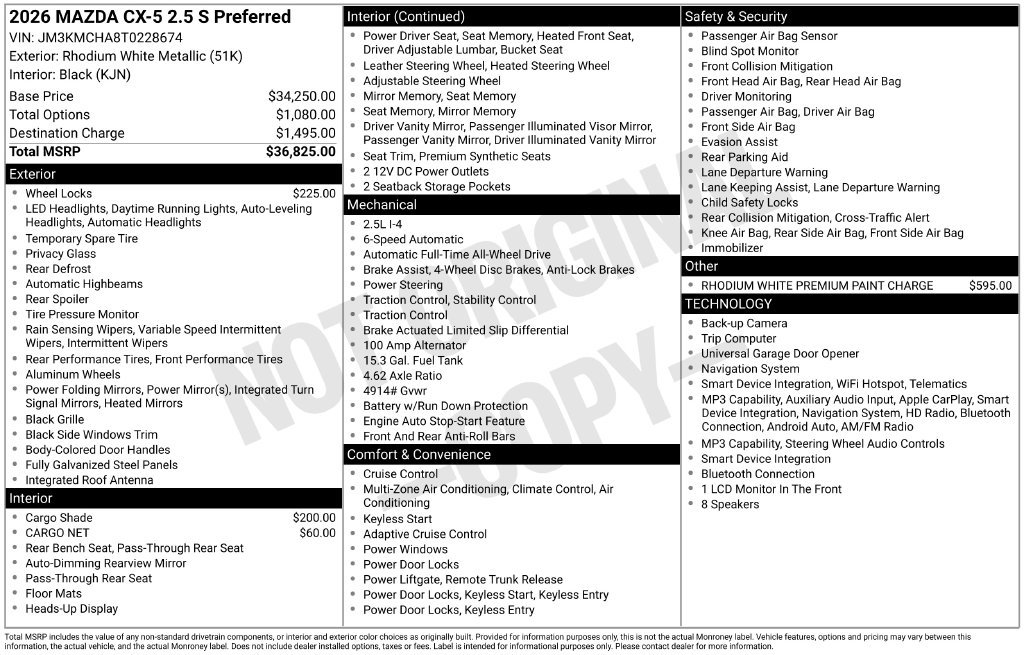 New 2026 MAZDA CX-5 Preferred AWD/4WD image 33