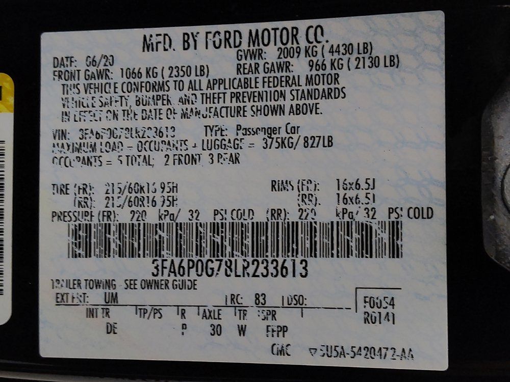 Used 2020 Ford Fusion S FWD image 33