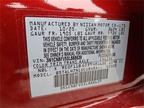 New 2025 Nissan Versa SR w/ Trunk Package image 37