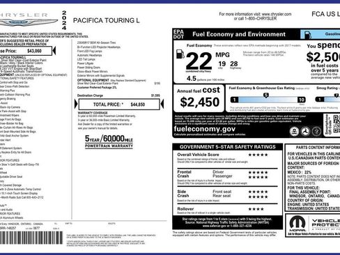 Used 2024 Chrysler Pacifica Touring-L FWD image 30