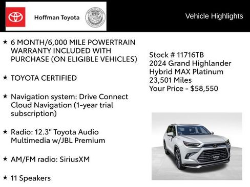 Used 2024 Toyota Grand Highlander AWD Hybrid image 8