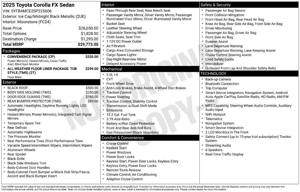 Used 2025 Toyota Corolla FX w/ Convenience Package FWD image 6