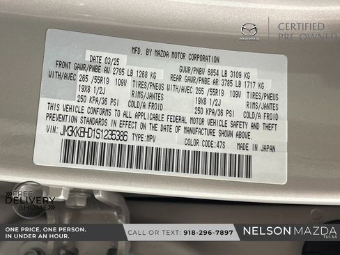 Certified 2025 MAZDA CX-90 3.3 Turbo w/ Preferred Package image 61