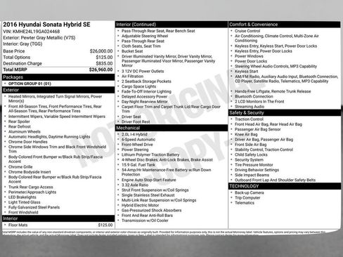 Used 2016 Hyundai Sonata SE image 34