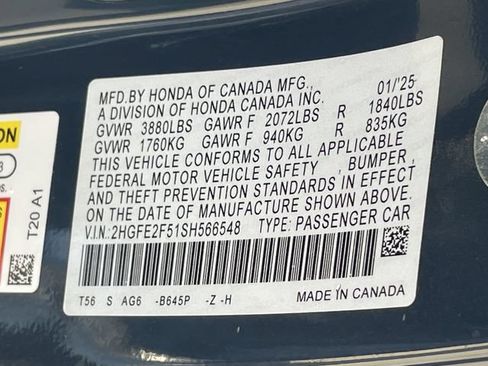 Certified 2025 Honda Civic Sport image 29