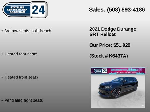 Used 2021 Dodge Durango SRT Hellcat w/ Black Package AWD/4WD image 10