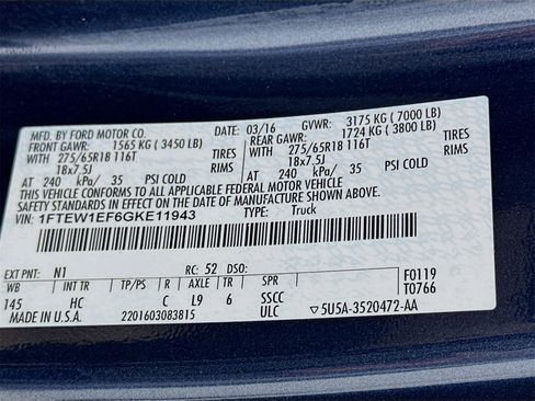 Used 2016 Ford F150 Lariat w/ Equipment Group 501A Mid image 32