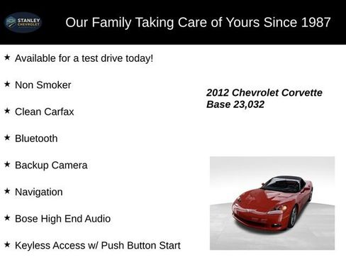 Used 2012 Chevrolet Corvette Convertible w/ 3LT Preferred Equipment Group image 9