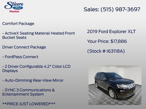 Used 2019 Ford Explorer XLT w/ Equipment Group 202A AWD/4WD image 26