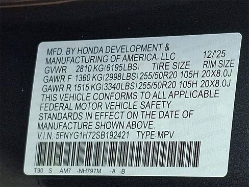 New 2025 Honda Pilot Touring image 17