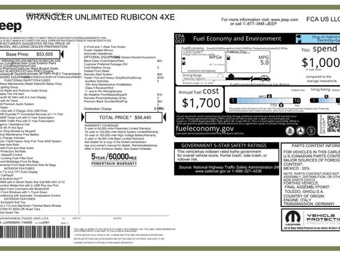 Used 2021 Jeep Wrangler Unlimited Rubicon 4xe w/ Cold Weather Group AWD/4WD image 2