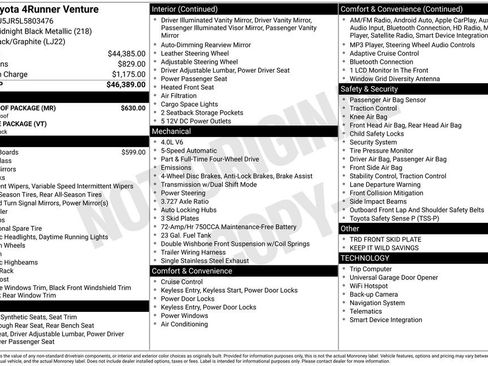 Used 2020 Toyota 4Runner Venture w/ Moonroof Package image 35