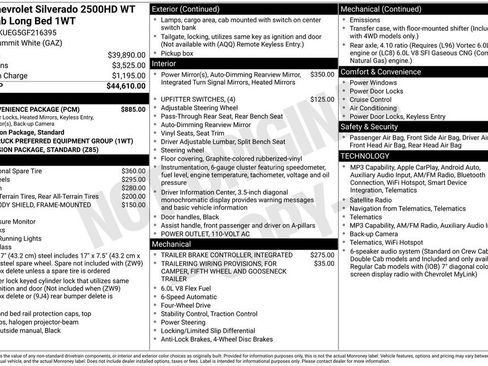 Used 2016 Chevrolet Silverado 2500 W/T w/ WT Convenience Package AWD/4WD image 5