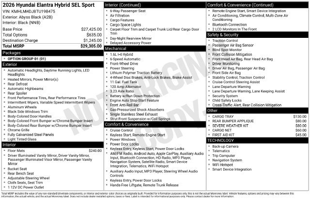 Used 2026 Hyundai Elantra SEL FWD image 21