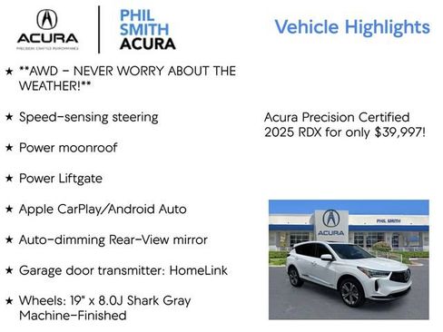 Certified 2025 Acura RDX SH-AWD w/ Technology Package image 5