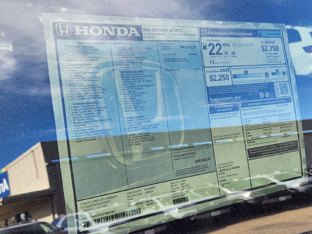 New 2026 Honda Odyssey Sport-L image 23
