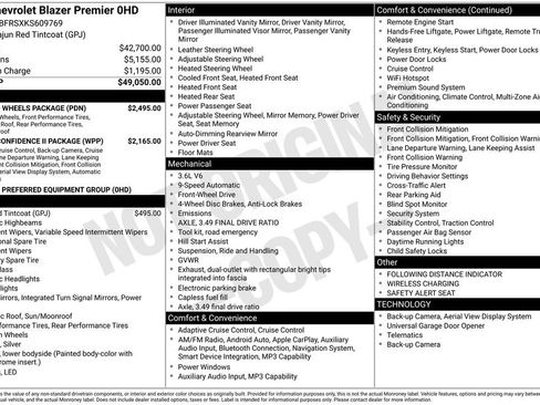 Used 2019 Chevrolet Blazer Premier w/ Sun and Wheels Package image 1