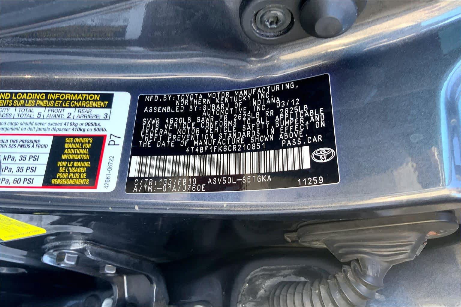 Used 2012 Toyota Camry XLE FWD image 32