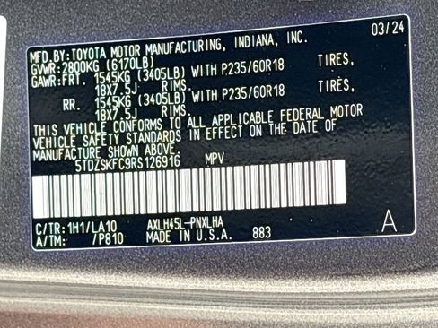 Certified 2024 Toyota Sienna Limited AWD/4WD image 34