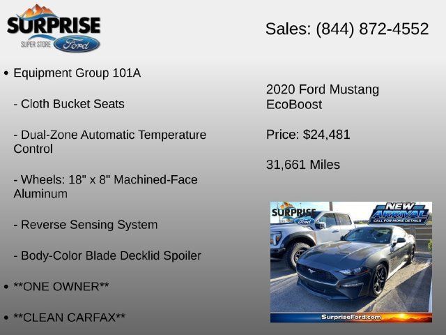 Used 2020 Ford Mustang Coupe w/ Equipment Group 101A RWD image 6