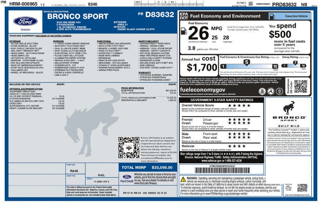 Certified 2023 Ford Bronco Sport Big Bend AWD/4WD image 25