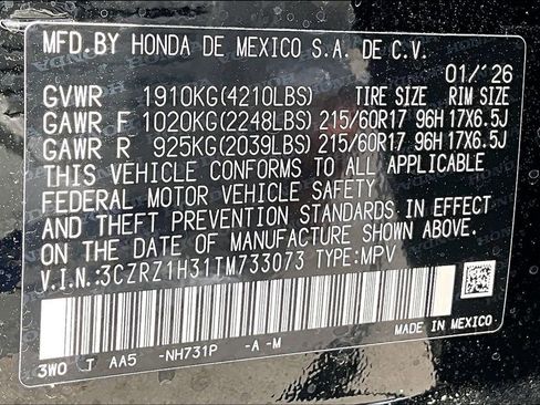 New 2026 Honda HR-V LX image 8